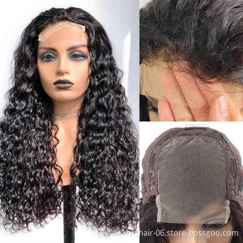 wholesale wigs 100% human hair Brazilian 4*4 closure water wave human hair wig lace front glueless wigs for black women